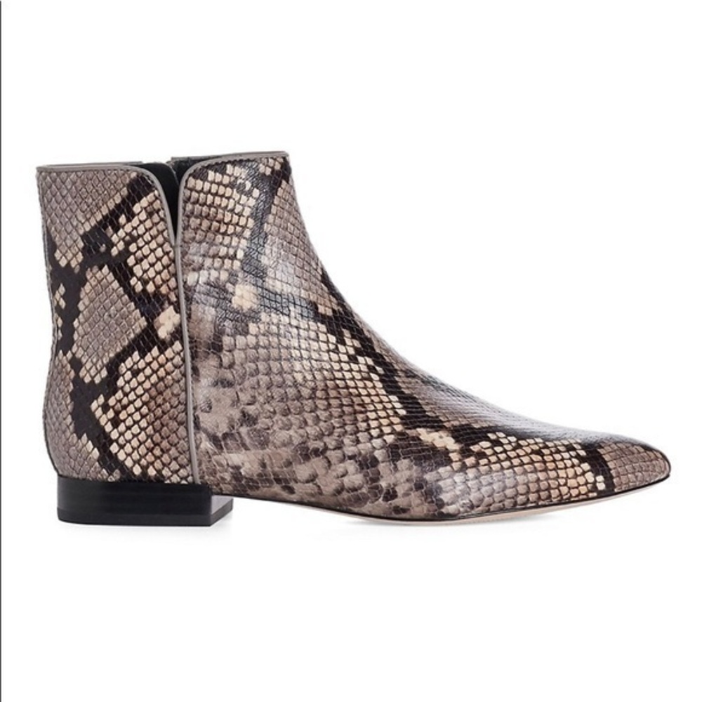 Paige Catherine Snakeskin-Embossed Leather Ankle Boots